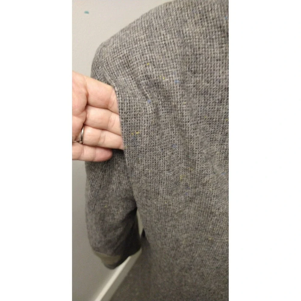Hunt Valley Vintage Men's 44R Tweed Elbow Patches Gray Wool Blazer Jacket Coat
